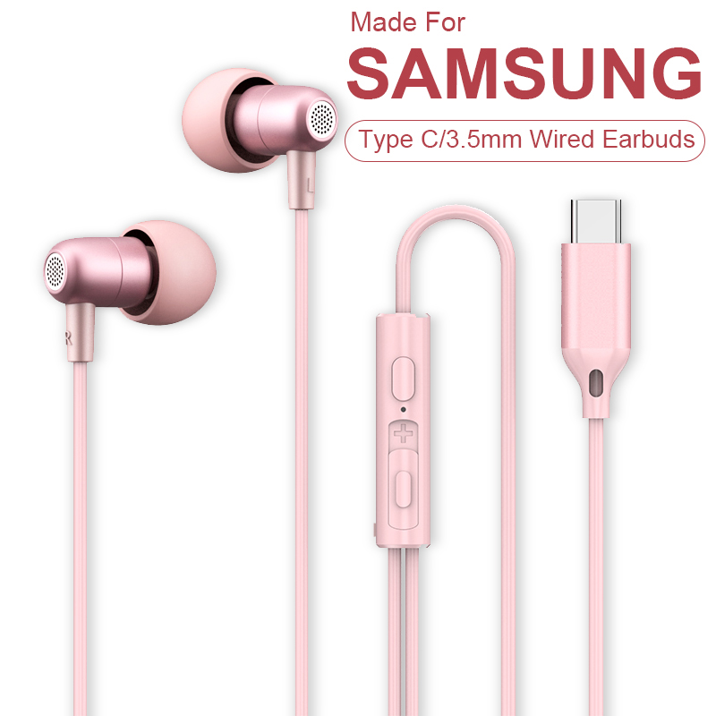 Type C Wired Earphones With Mic - Fones de Ouvido com Fio Tipo