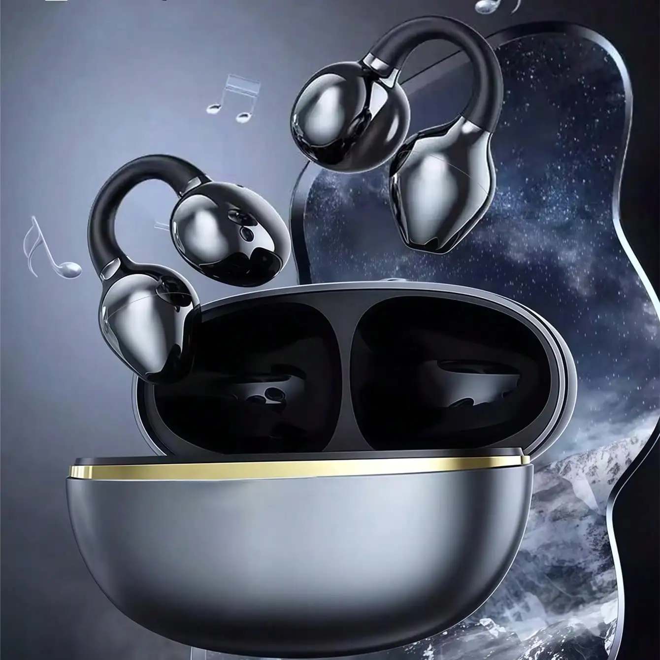Fone de ouvido Bluetooth com d - Open Ear Air Conduction Headphones avaliação e preço