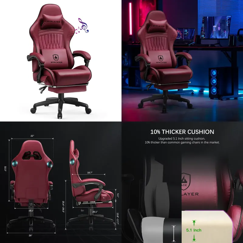 Cadeira de jogos GTPLAYER com  - Speakers avaliação e preço