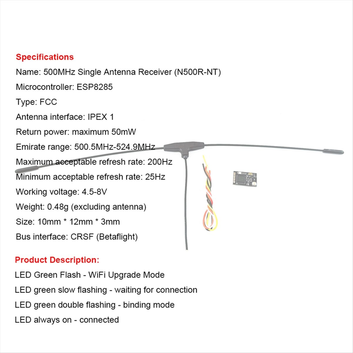Receptor de 500MHz 500.5MHz-52 - Drones avaliação e preço