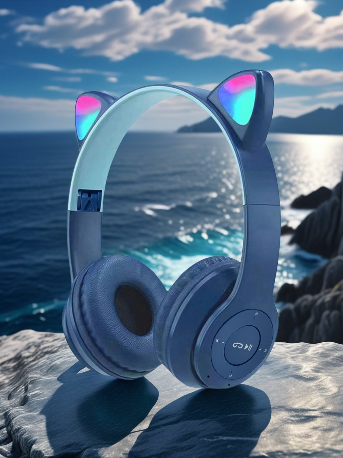 Fones de ouvido P47M com desig - Cat Ear Bluetooth Headset Led avaliação e preço
